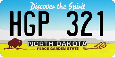 ND license plate HGP321
