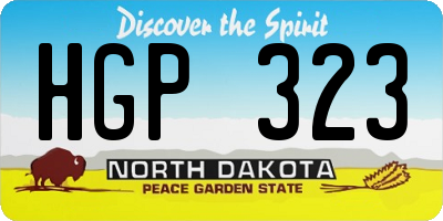 ND license plate HGP323