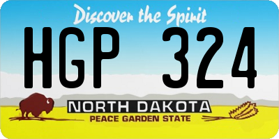 ND license plate HGP324