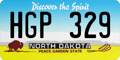 ND license plate HGP329