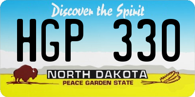 ND license plate HGP330