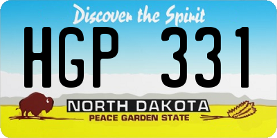 ND license plate HGP331