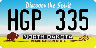 ND license plate HGP335