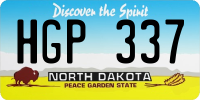 ND license plate HGP337