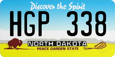 ND license plate HGP338