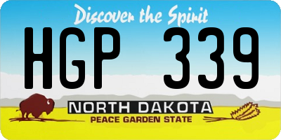 ND license plate HGP339