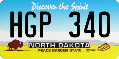 ND license plate HGP340