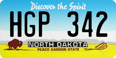ND license plate HGP342