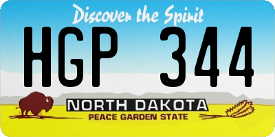 ND license plate HGP344