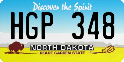 ND license plate HGP348