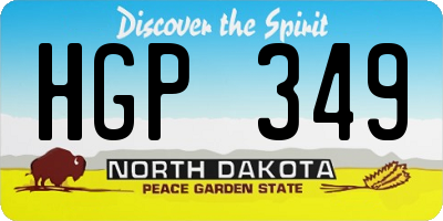 ND license plate HGP349