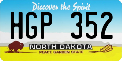 ND license plate HGP352