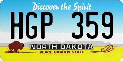 ND license plate HGP359