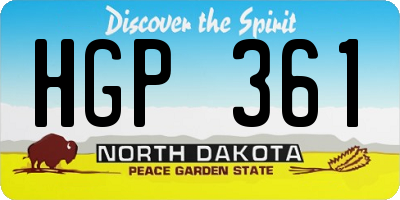 ND license plate HGP361