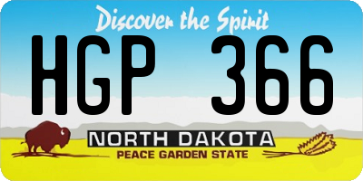 ND license plate HGP366
