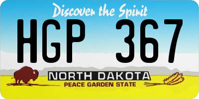 ND license plate HGP367