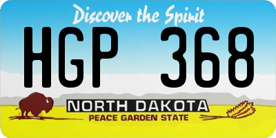ND license plate HGP368