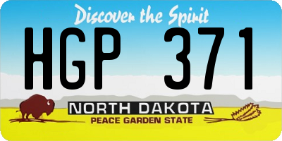 ND license plate HGP371