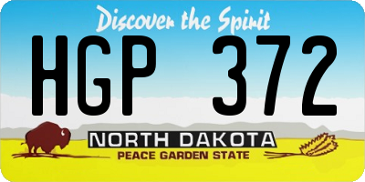 ND license plate HGP372