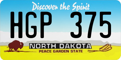 ND license plate HGP375