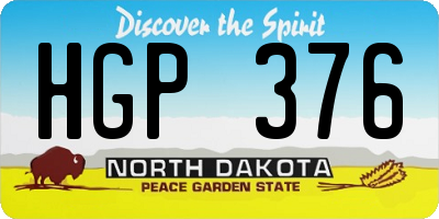 ND license plate HGP376