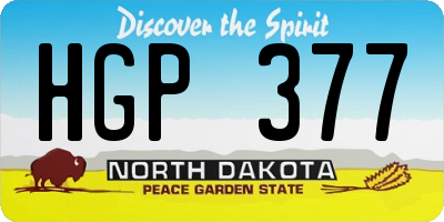 ND license plate HGP377