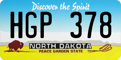 ND license plate HGP378