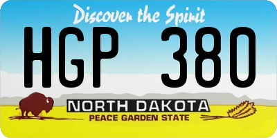 ND license plate HGP380