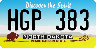 ND license plate HGP383
