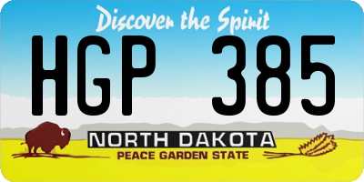 ND license plate HGP385