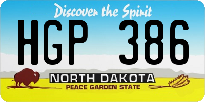 ND license plate HGP386