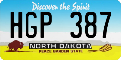 ND license plate HGP387