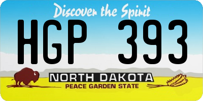 ND license plate HGP393