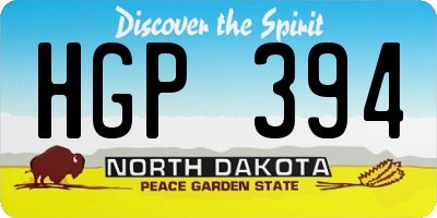ND license plate HGP394
