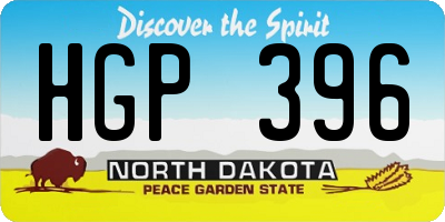 ND license plate HGP396