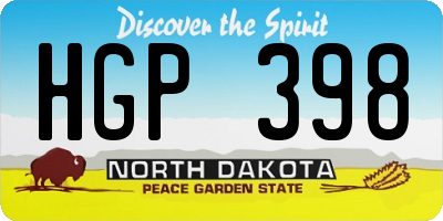 ND license plate HGP398