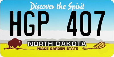 ND license plate HGP407