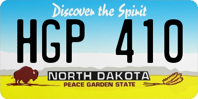 ND license plate HGP410