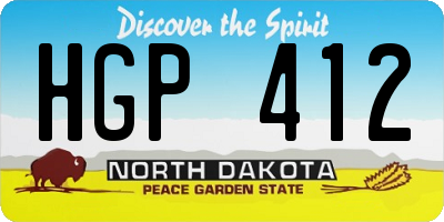 ND license plate HGP412