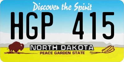 ND license plate HGP415