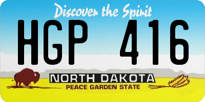ND license plate HGP416