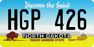 ND license plate HGP426