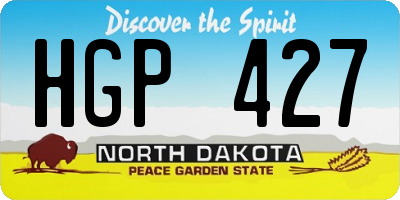 ND license plate HGP427