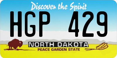 ND license plate HGP429