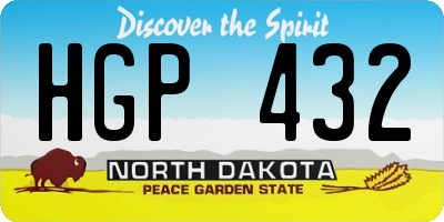 ND license plate HGP432