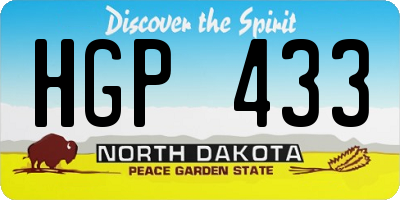 ND license plate HGP433