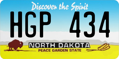 ND license plate HGP434