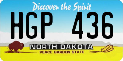 ND license plate HGP436