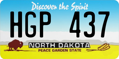 ND license plate HGP437