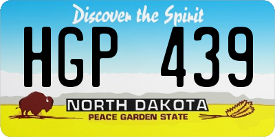 ND license plate HGP439